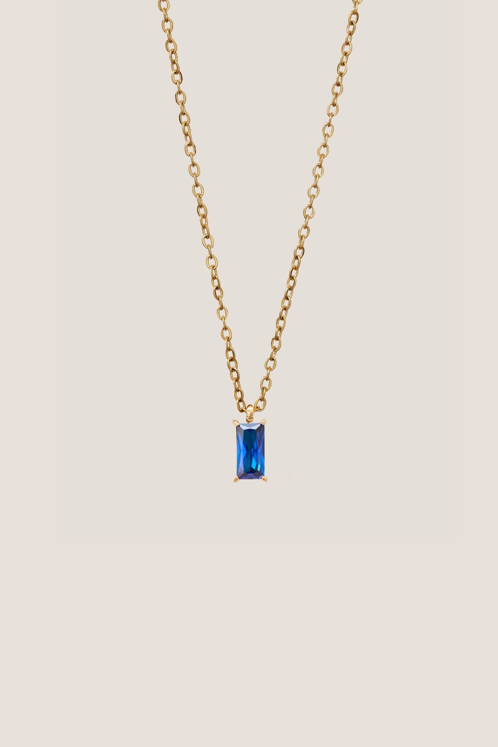 Verity Blue Sapphire Pendant Gold Chain Necklace