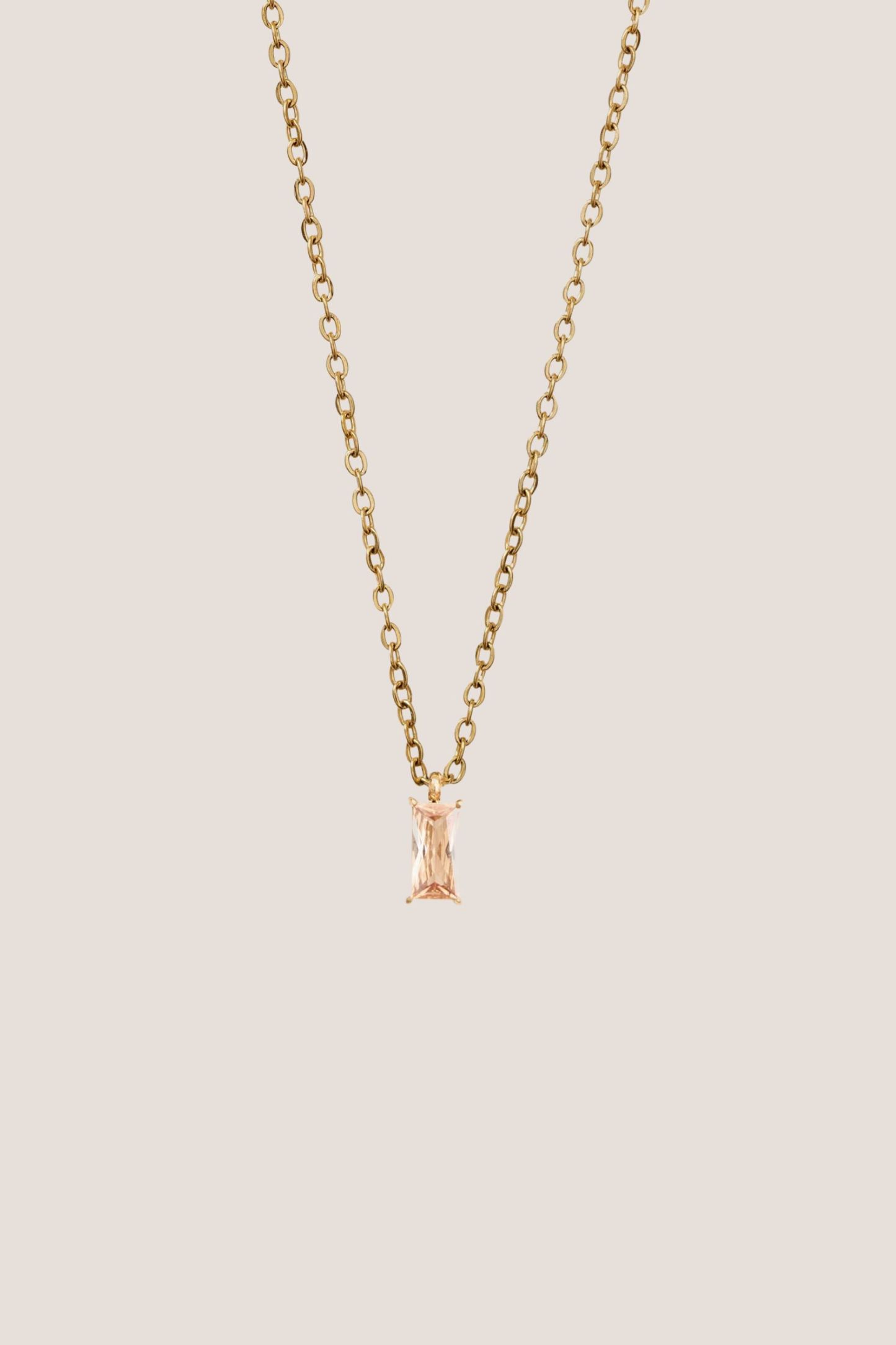 Verity Champagne Pendant Gold Chain Necklace