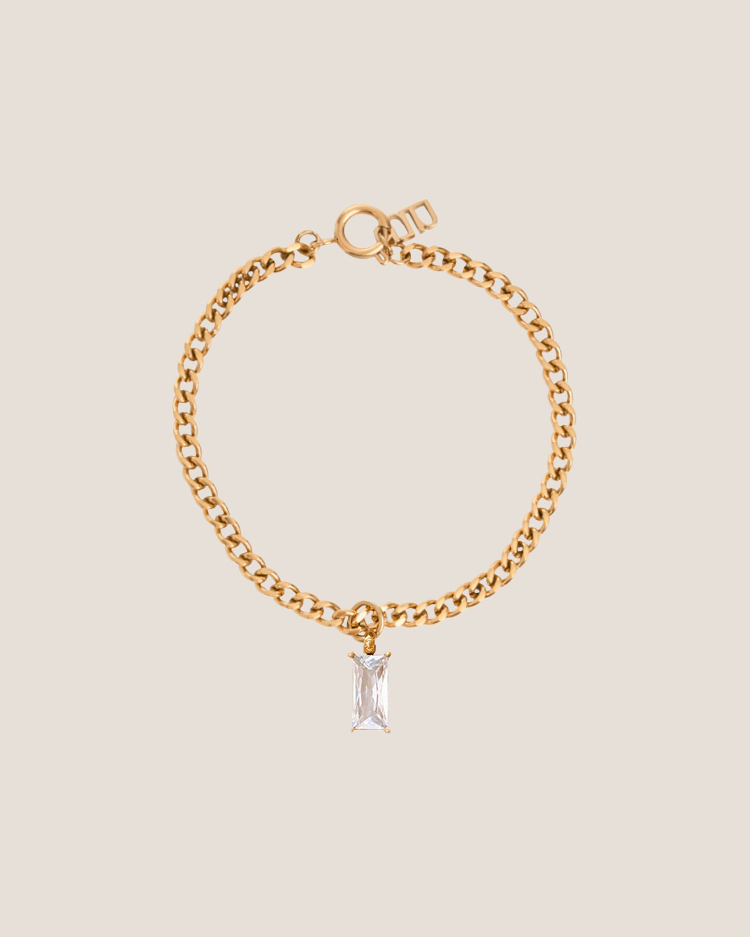 Verity Classic Pendant Gold Curb Chain Bracelet