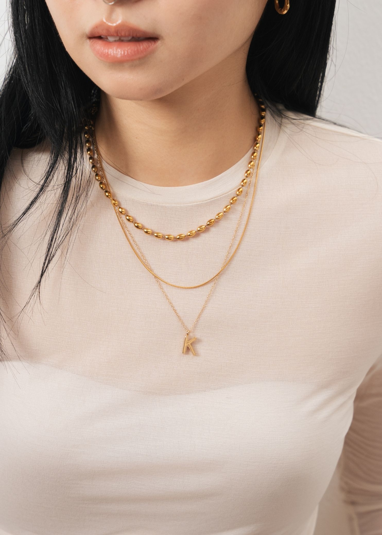 Alphabet Gold Chain Pendant Necklace
