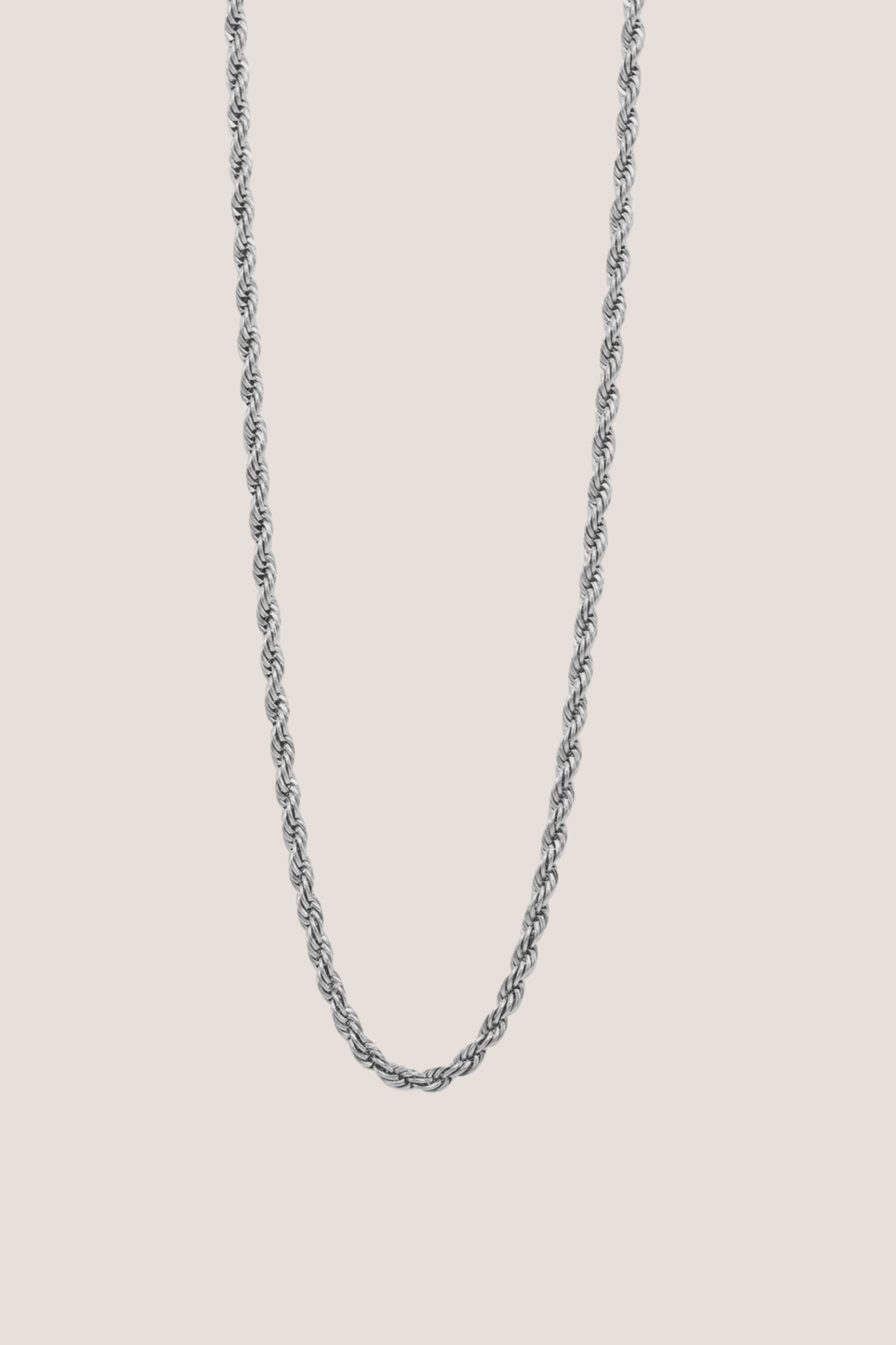 Zep Thin Silver Rope Chain Necklace