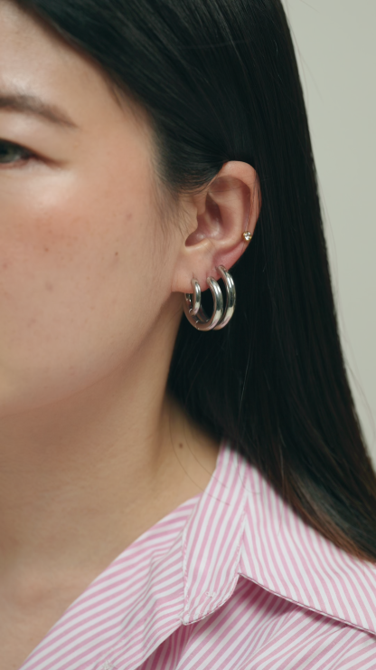 Eros Silver Hoop Earrings