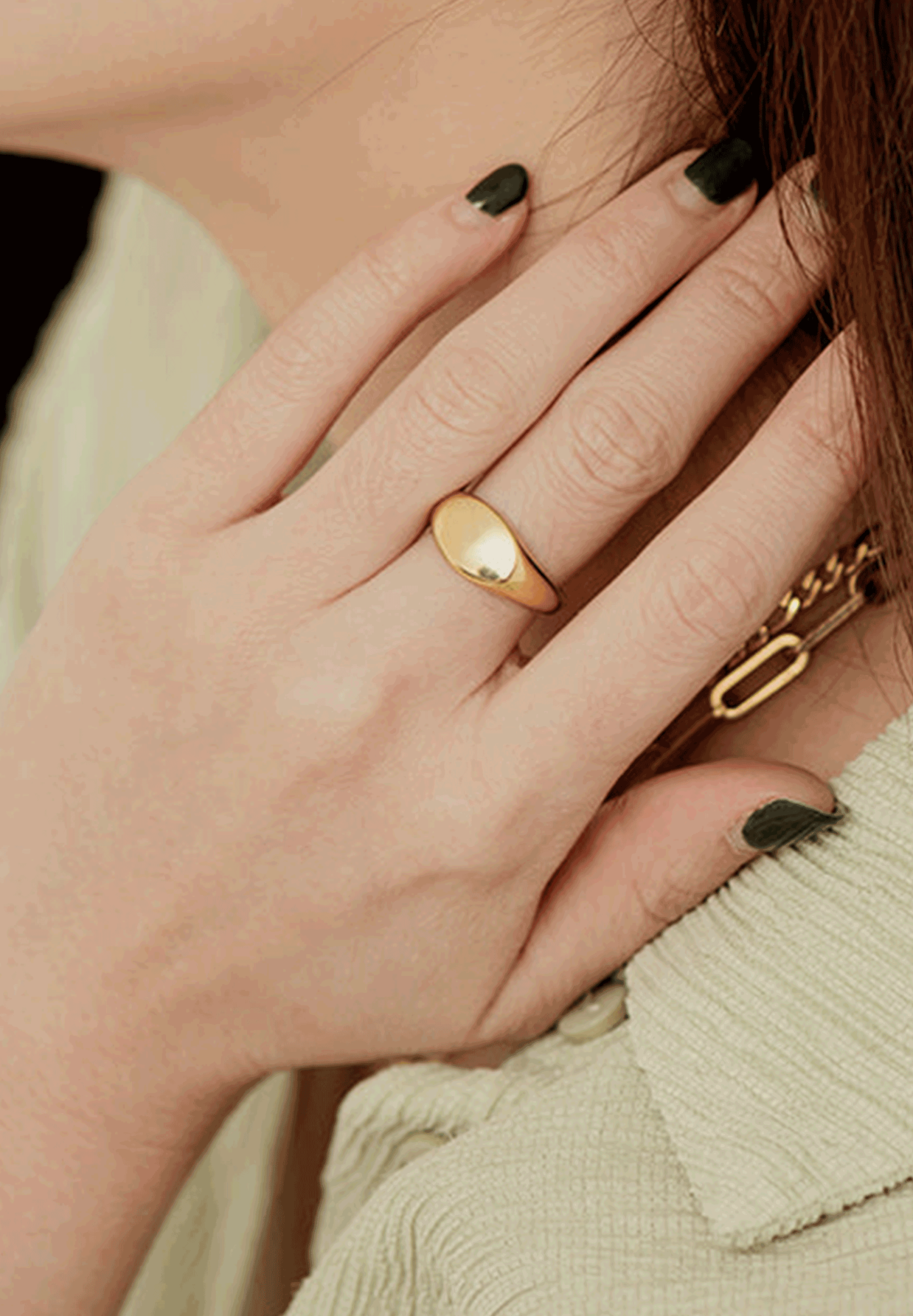 Ellipse Gold Signet Ring