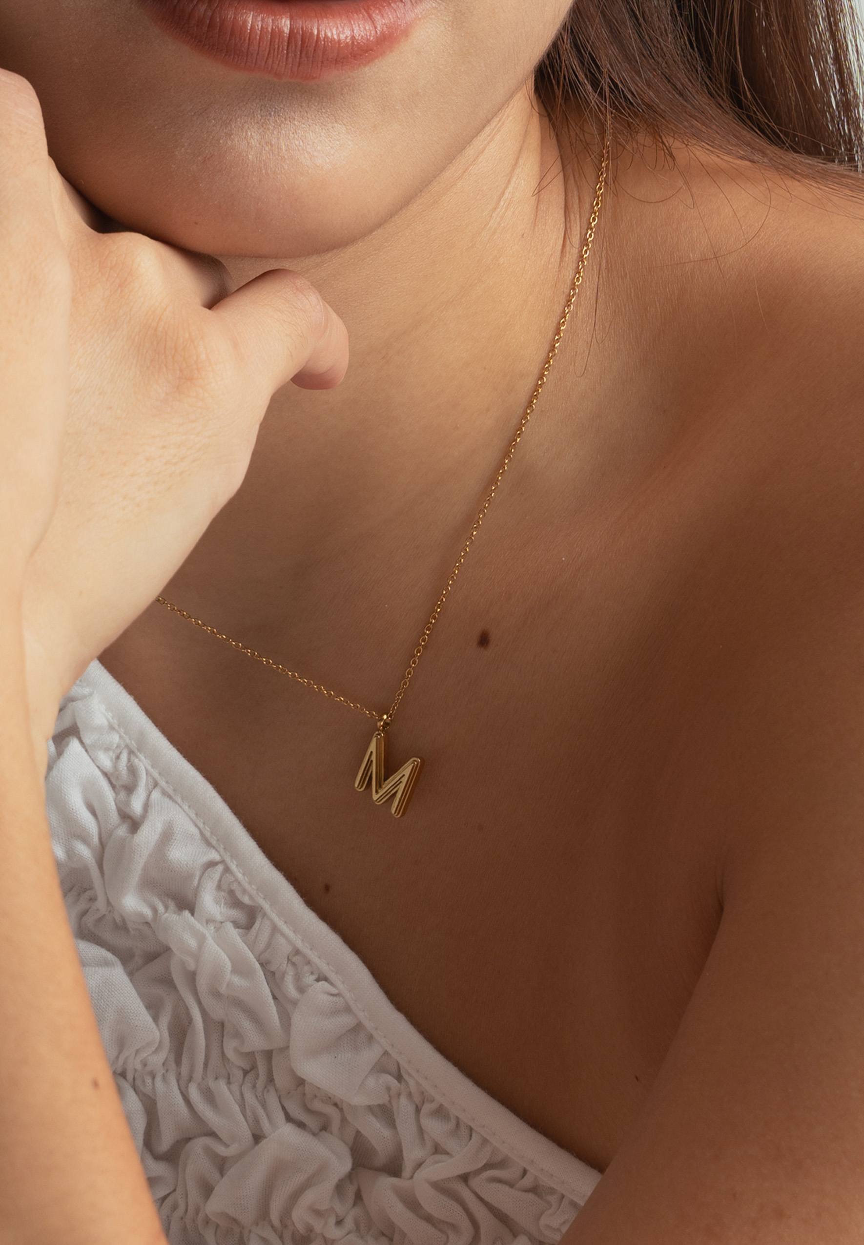 Alphabet Gold Chain Pendant Necklace