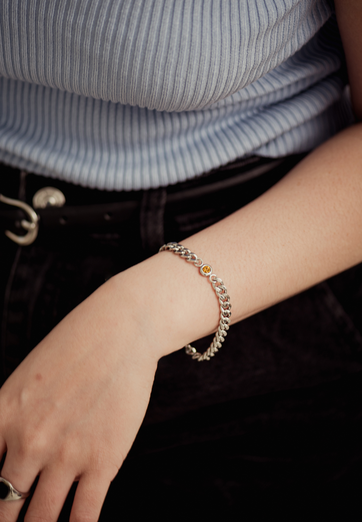 Andonis Curb Silver Chain Bracelet