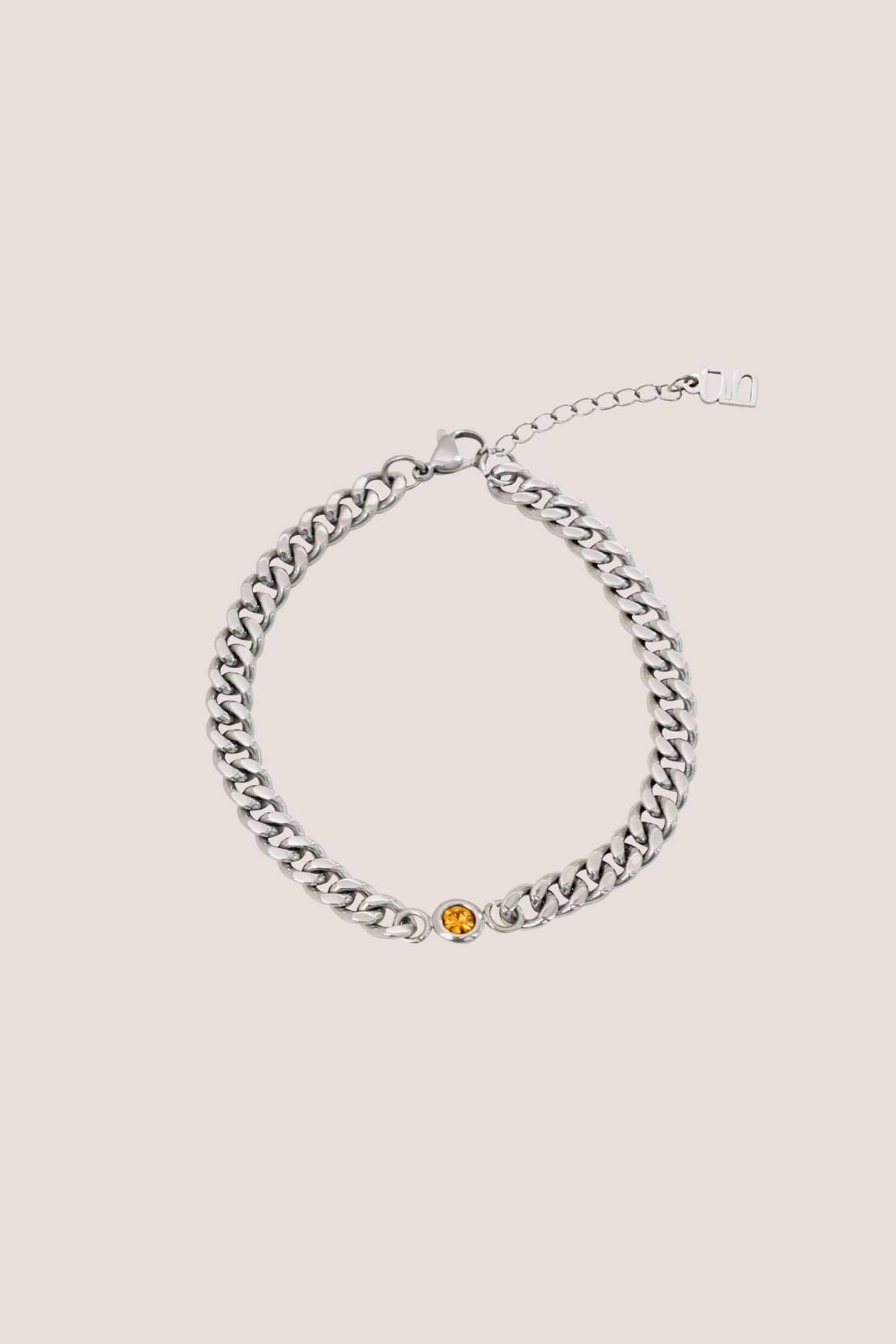 Andonis Curb Silver Chain Anklet