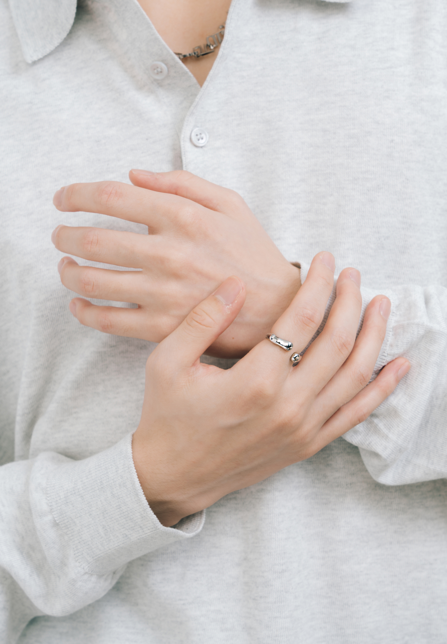 Aurora Irregular Silver Ring