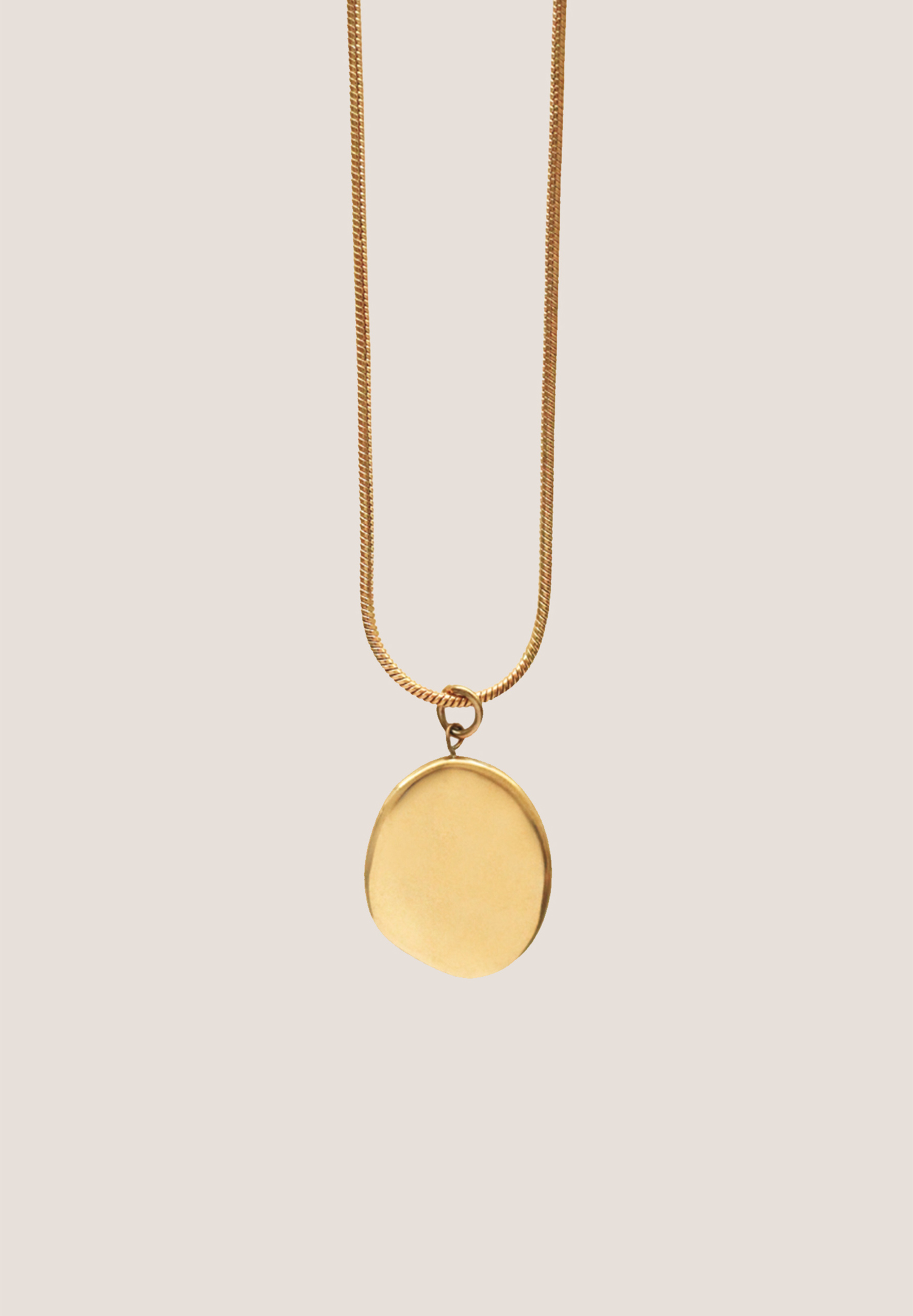 Aurum Pendant Rounded Snake Gold Chain Necklace
