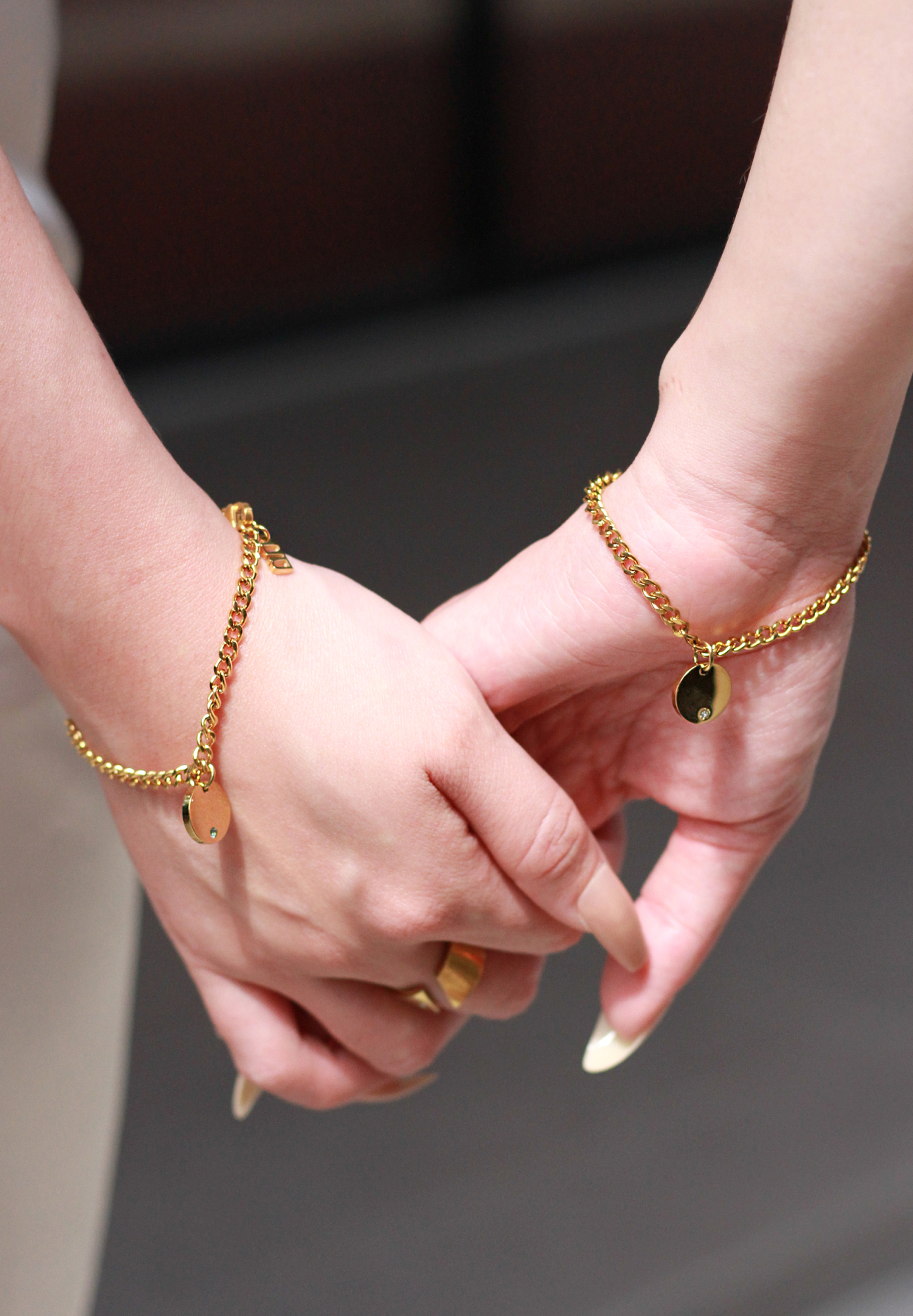 Birthstone Round Gold Charm