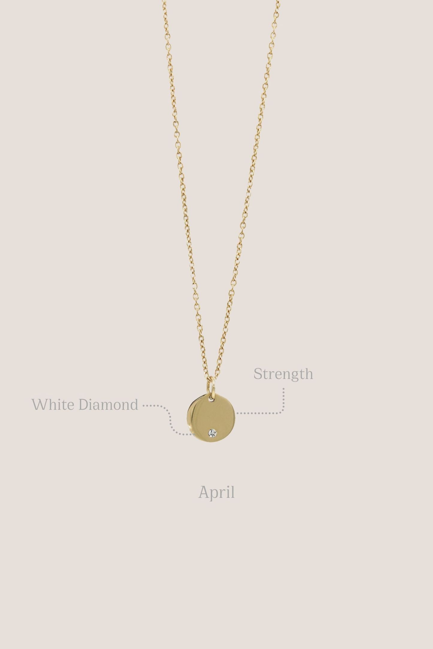 Birthstone Round Pendant Gold Chain Necklace