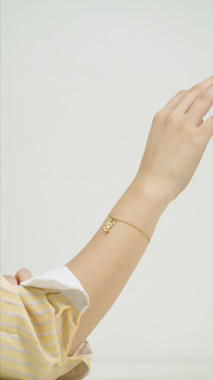 Go With The Slow Charm Gold Chain Bracelet