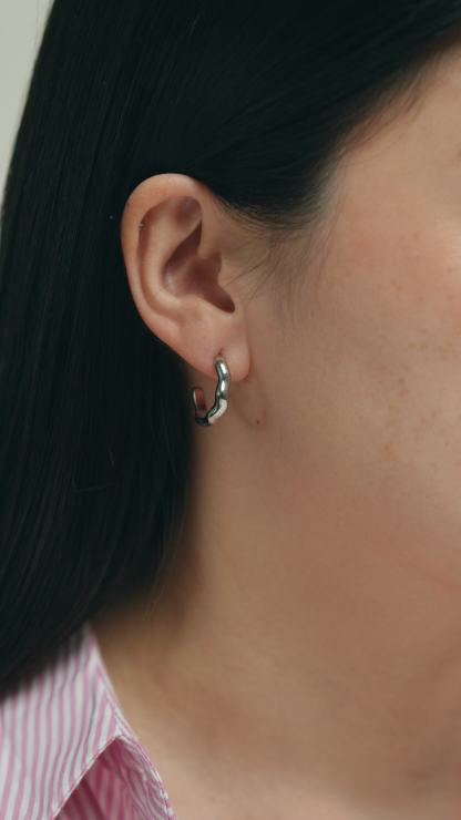 Aurora Irregular Silver Earrings