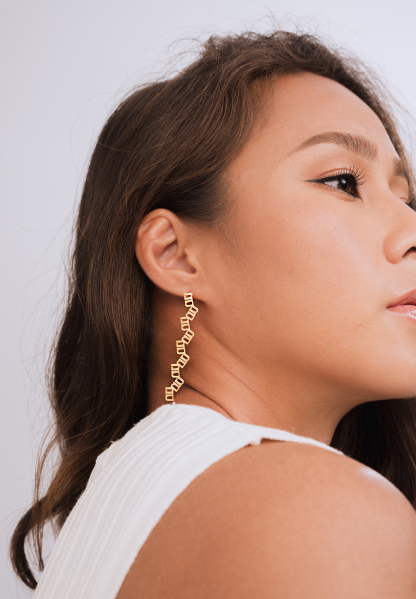 Gung Iconic Cascade Gold Earrings