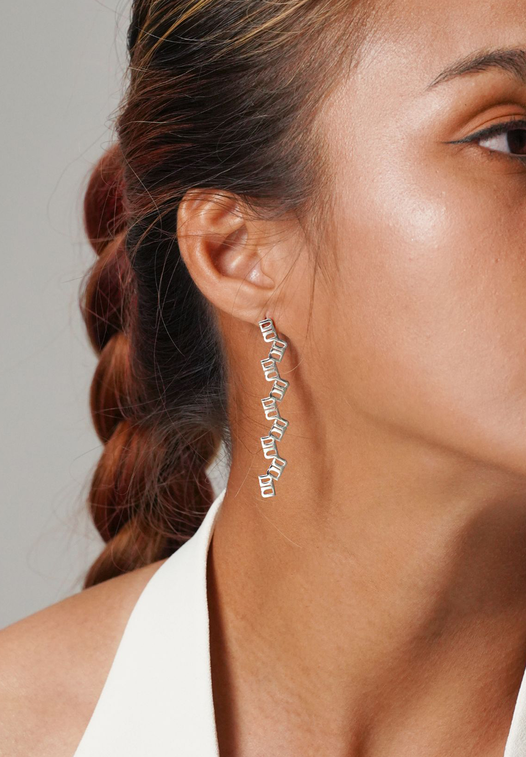 Gung Iconic Cascade Silver Earrings