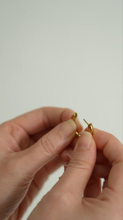 Vera Aventurine Jade Gold Stud Earrings