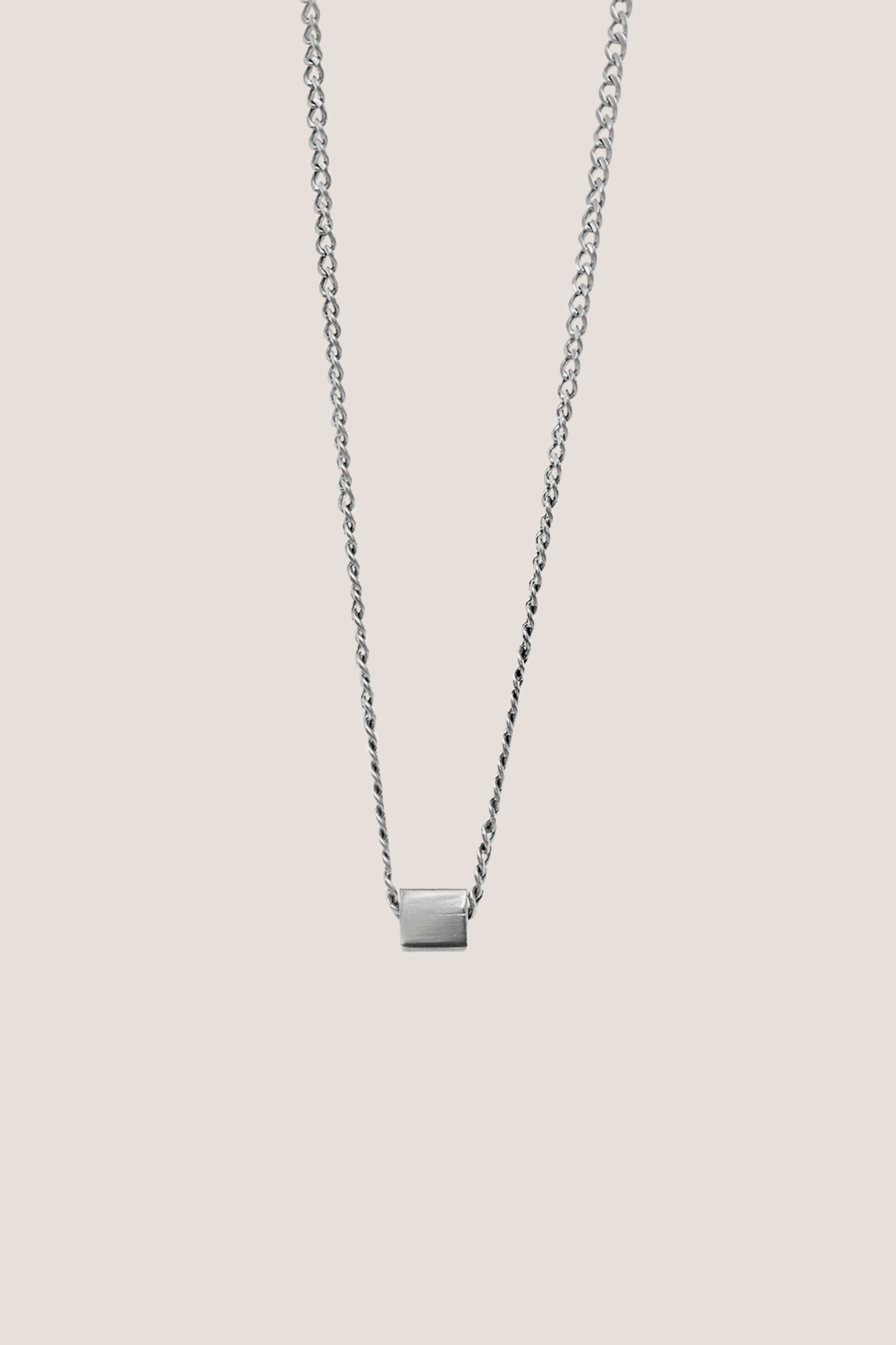 Cube Cuban Link Silver Chain Necklace