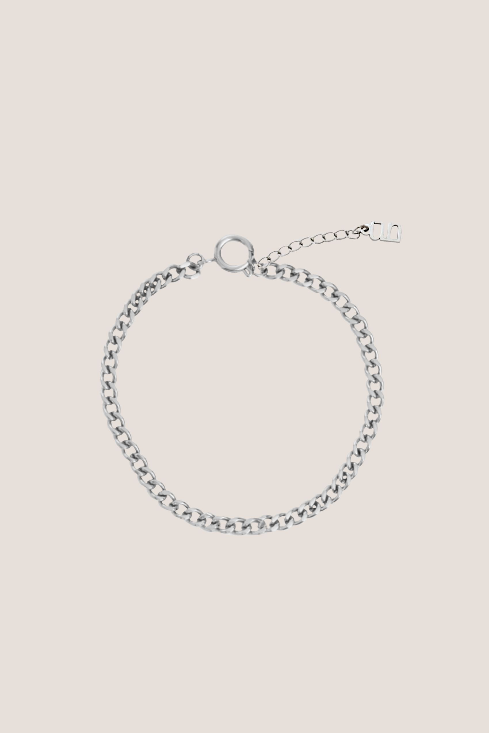 Curb Chain Silver Anklet