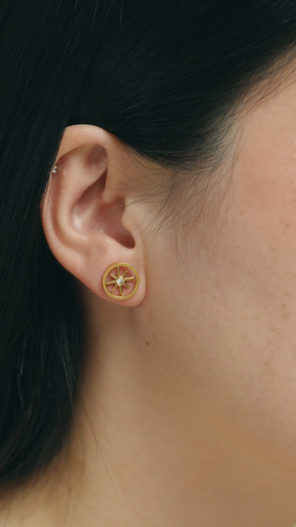 Path Gold Stud Earrings