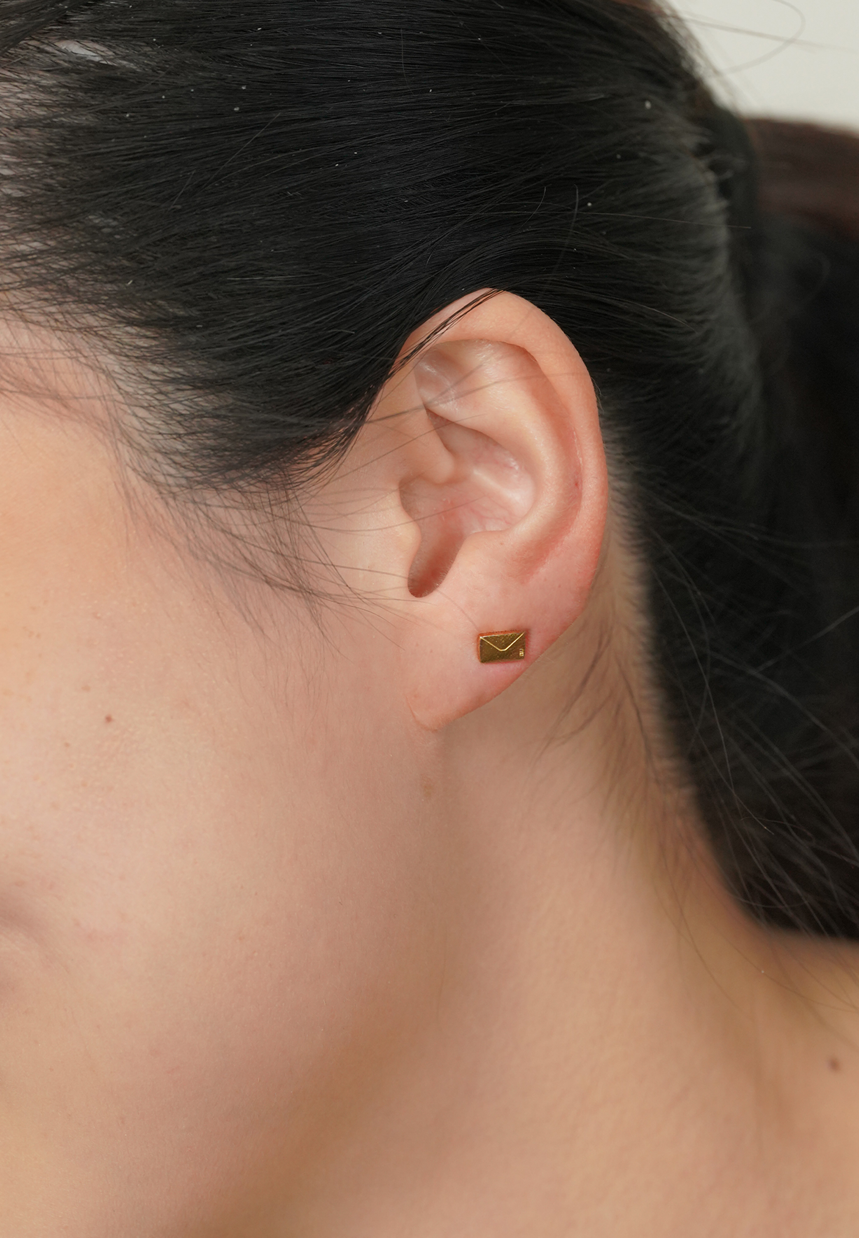 Dear Me Postcard Gold Stud Earrings