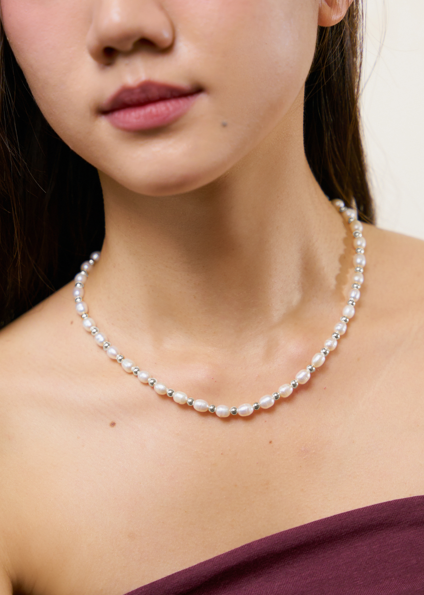 Dew Pearl Silver Necklace