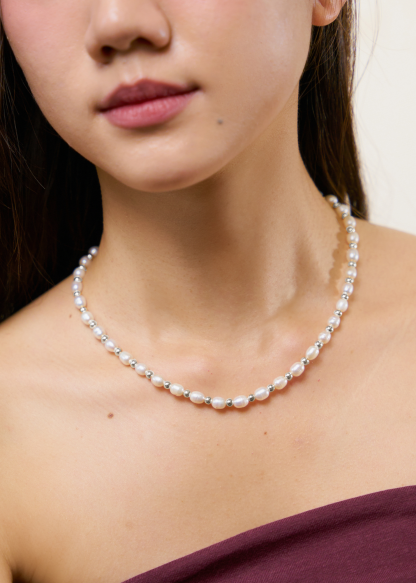 Dew Pearl Silver Necklace