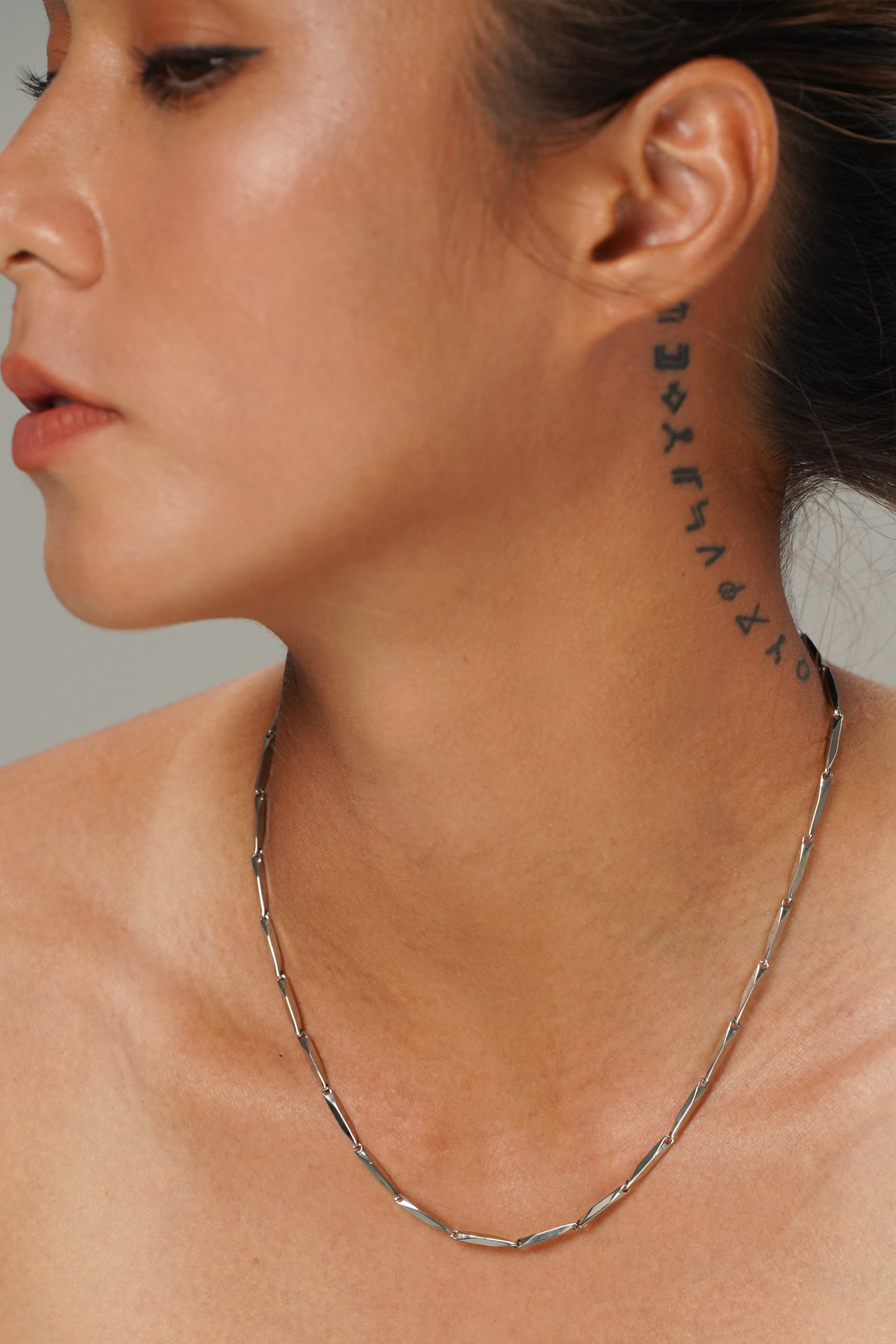 Edgy Silver Chain Necklace