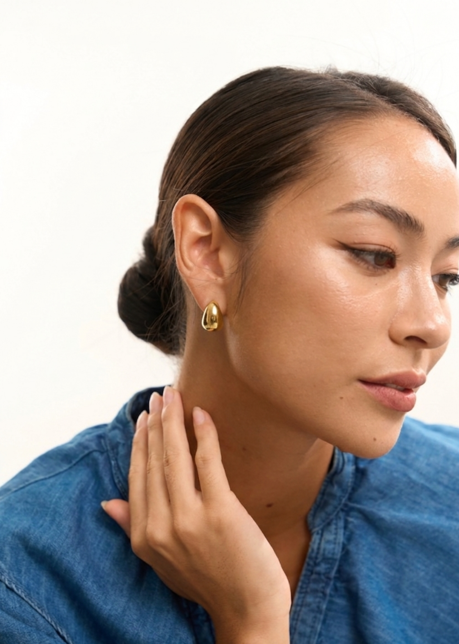 Crescent Huggie Gold Earrings