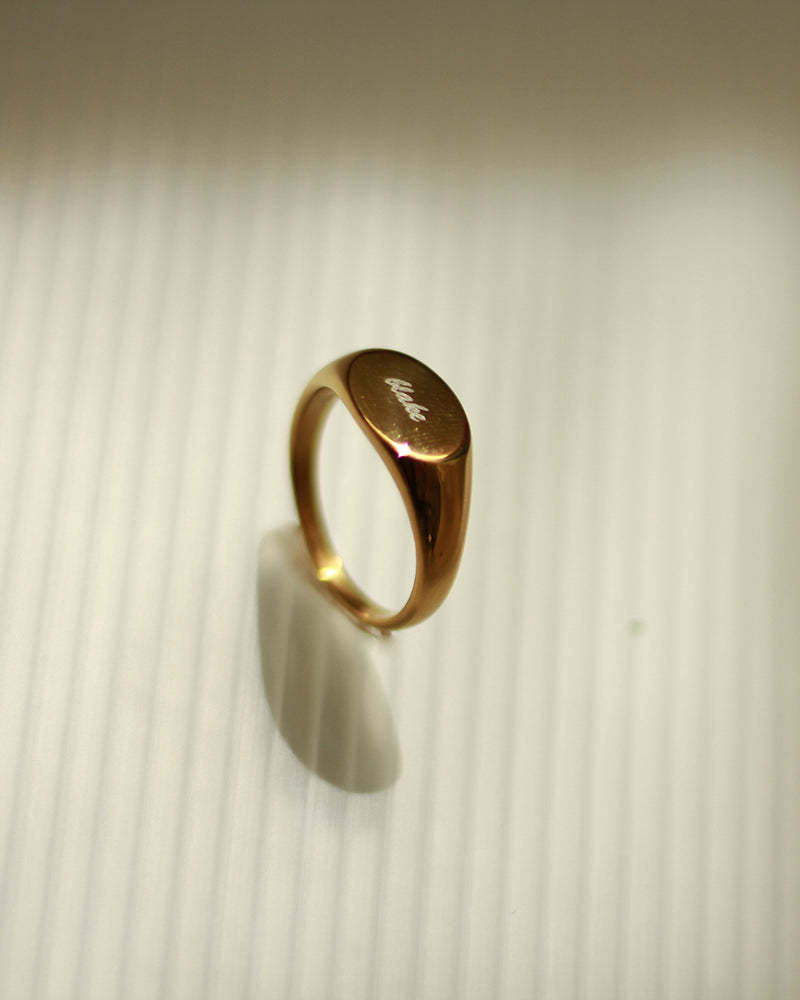Ellipse Gold Signet Ring