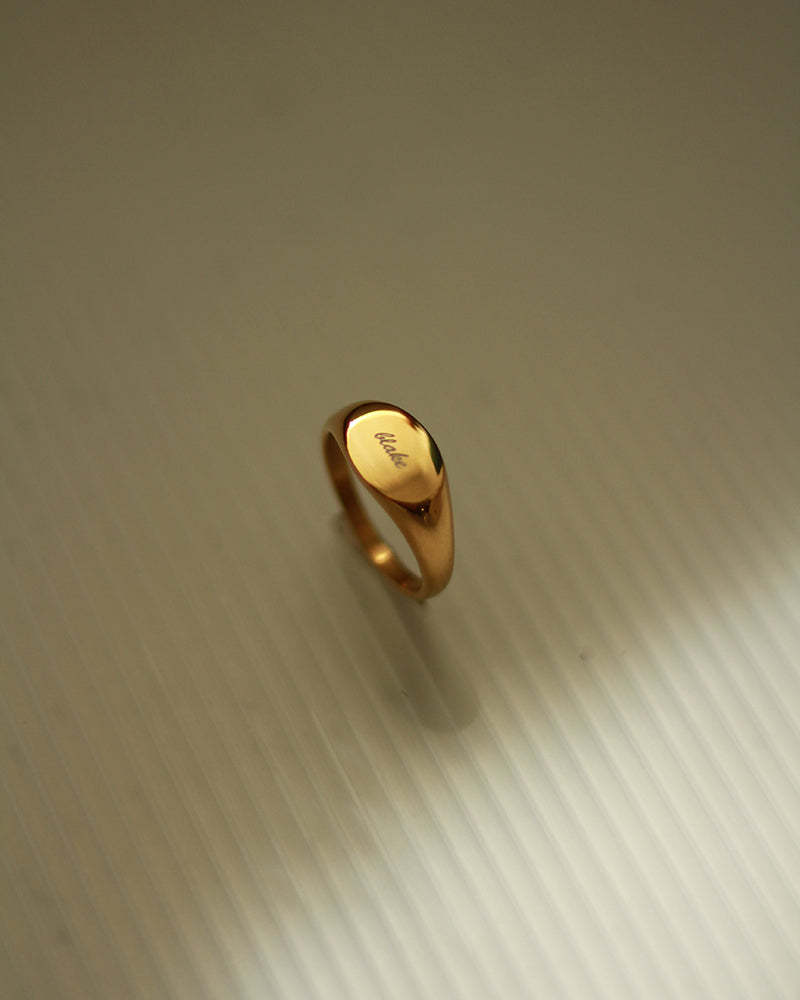 Ellipse Gold Signet Ring
