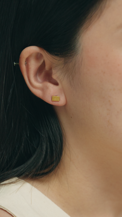 Dear Me Postcard Gold Stud Earrings