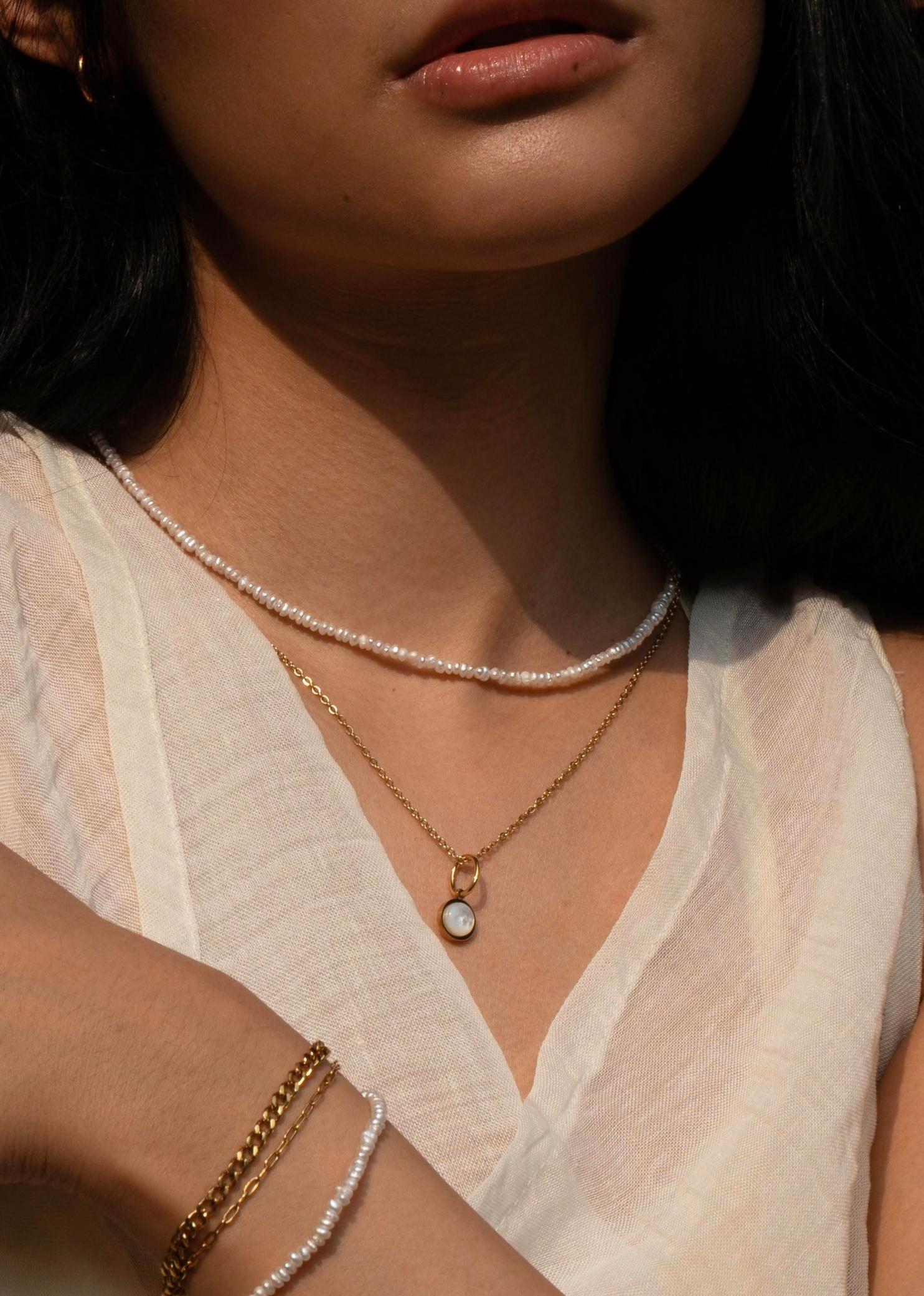 Fucata Baroque Freshwater Pearl Gold Necklace