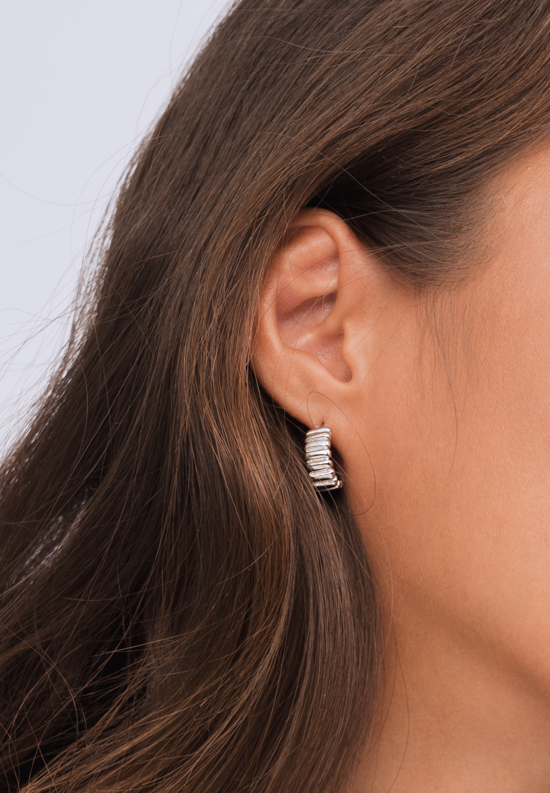 Gaia Silver Hoop Earrings