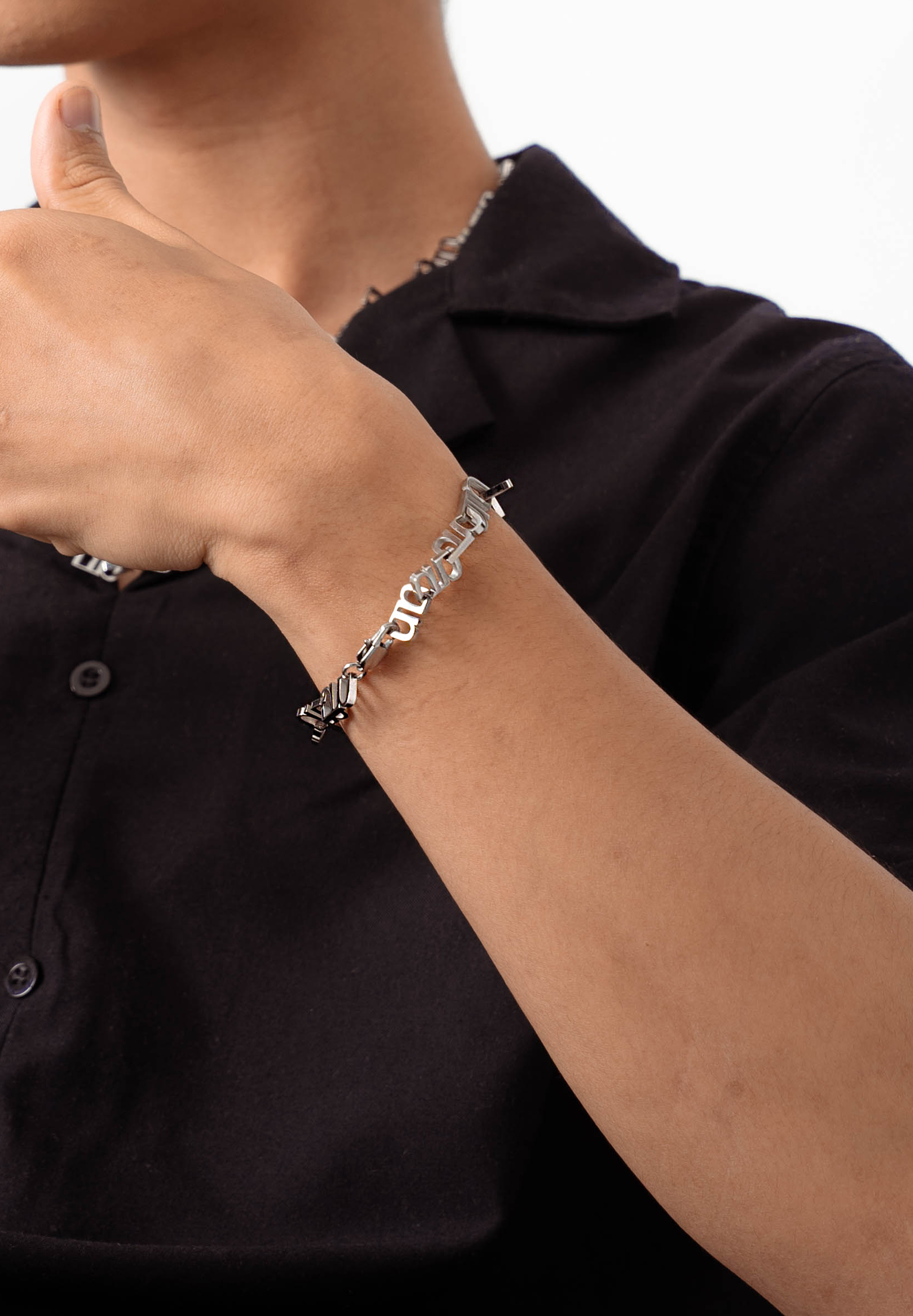 Gung Iconic Silver Chain Bracelet