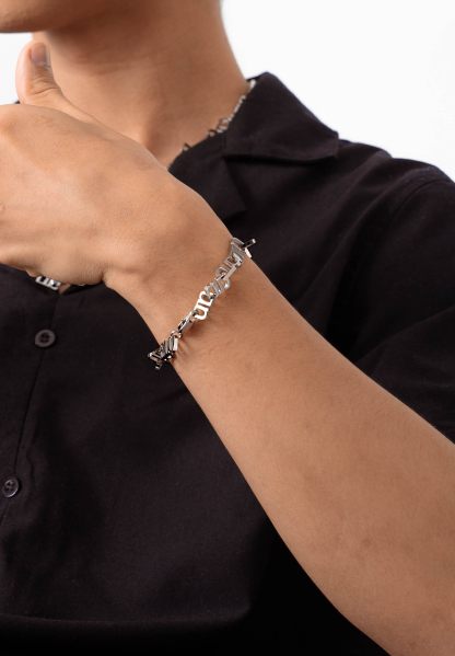Gung Iconic Silver Chain Bracelet