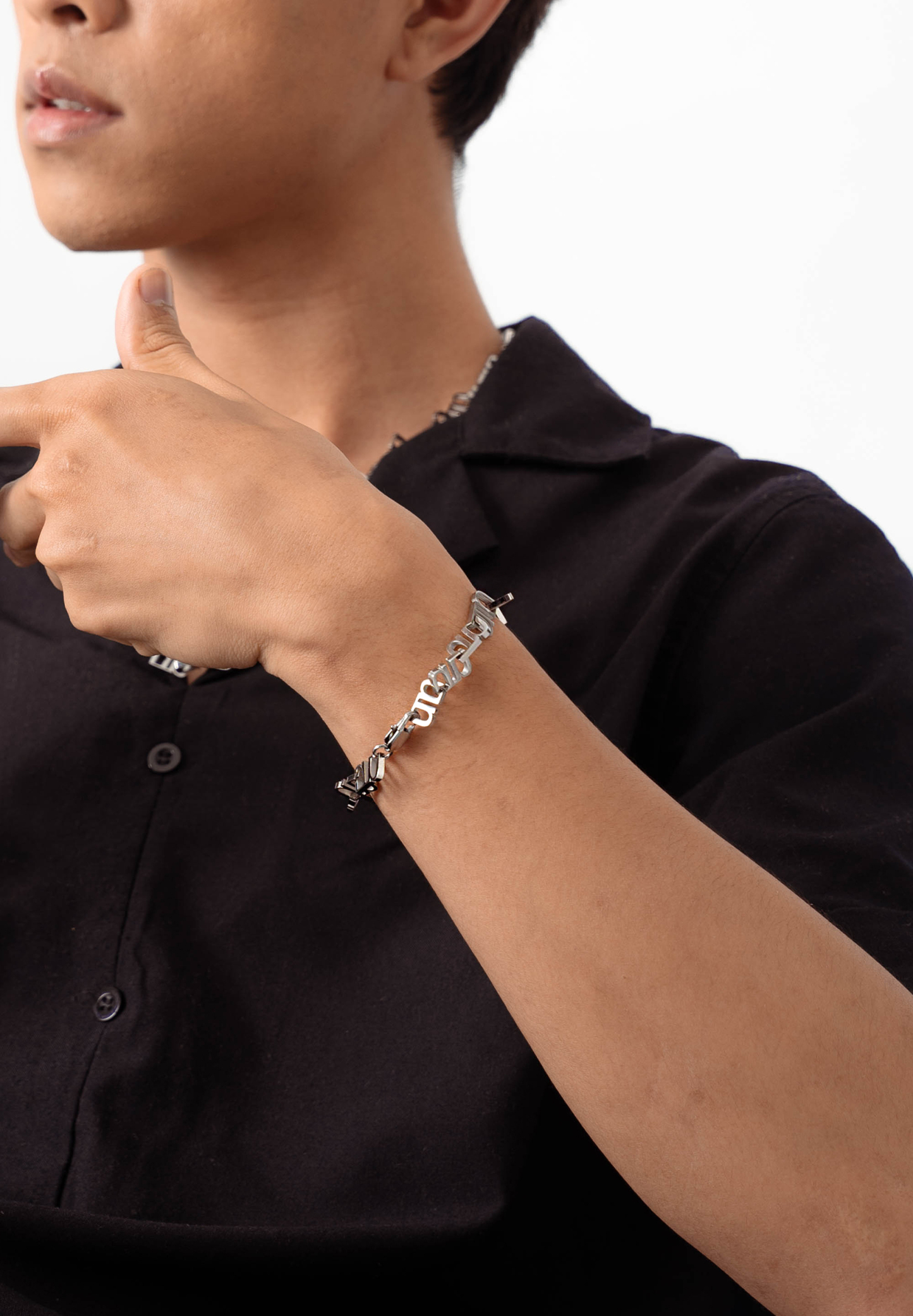 Gung Iconic Silver Chain Bracelet