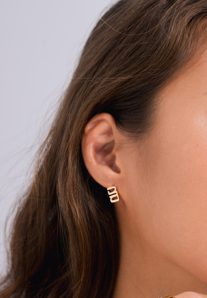 Gung Iconic Gold Stud Earrings