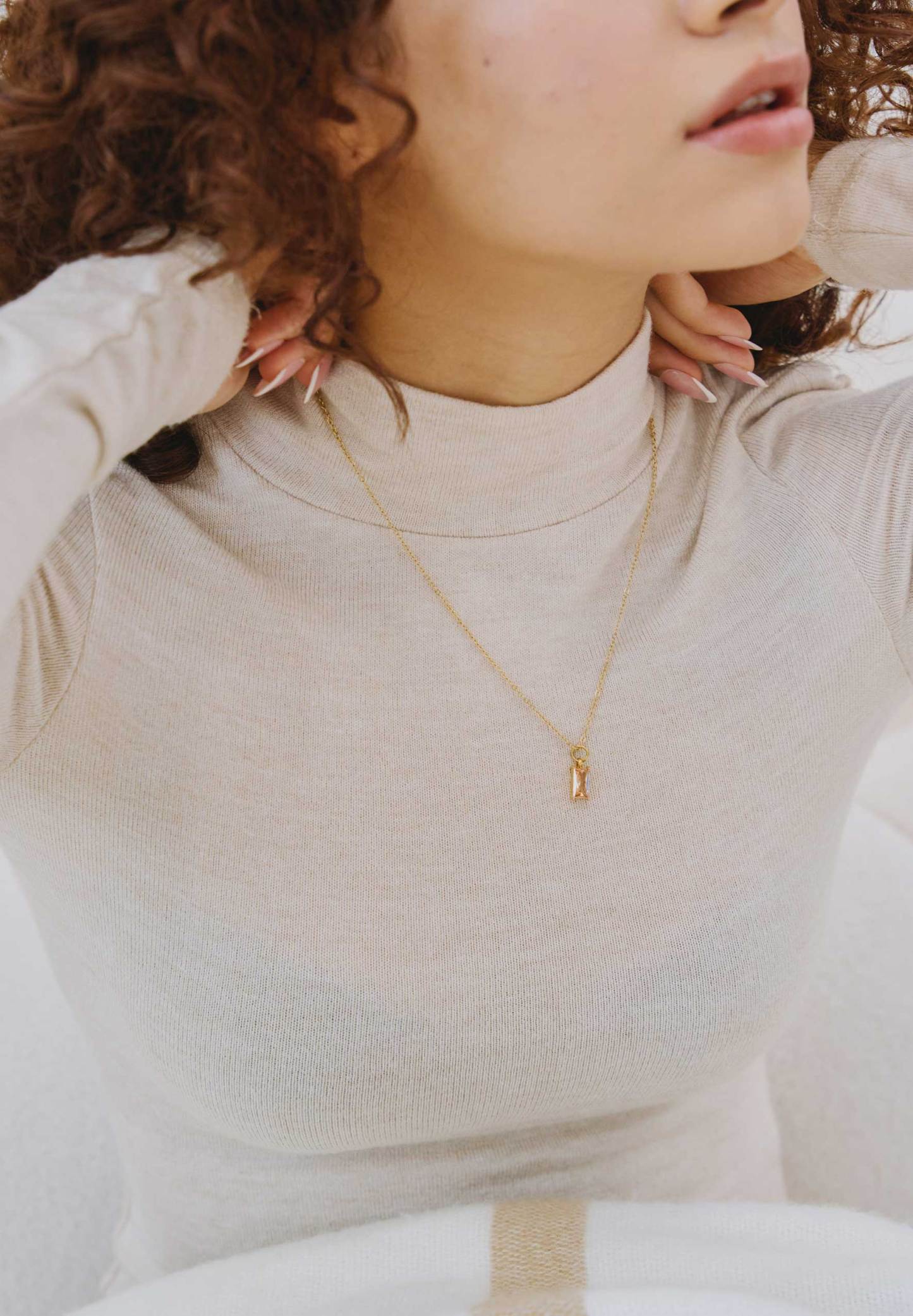 Verity Champagne Pendant Gold Chain Necklace