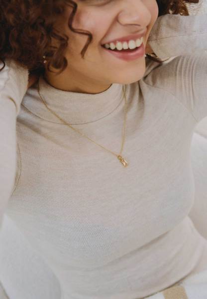 Verity Champagne Pendant Gold Chain Necklace