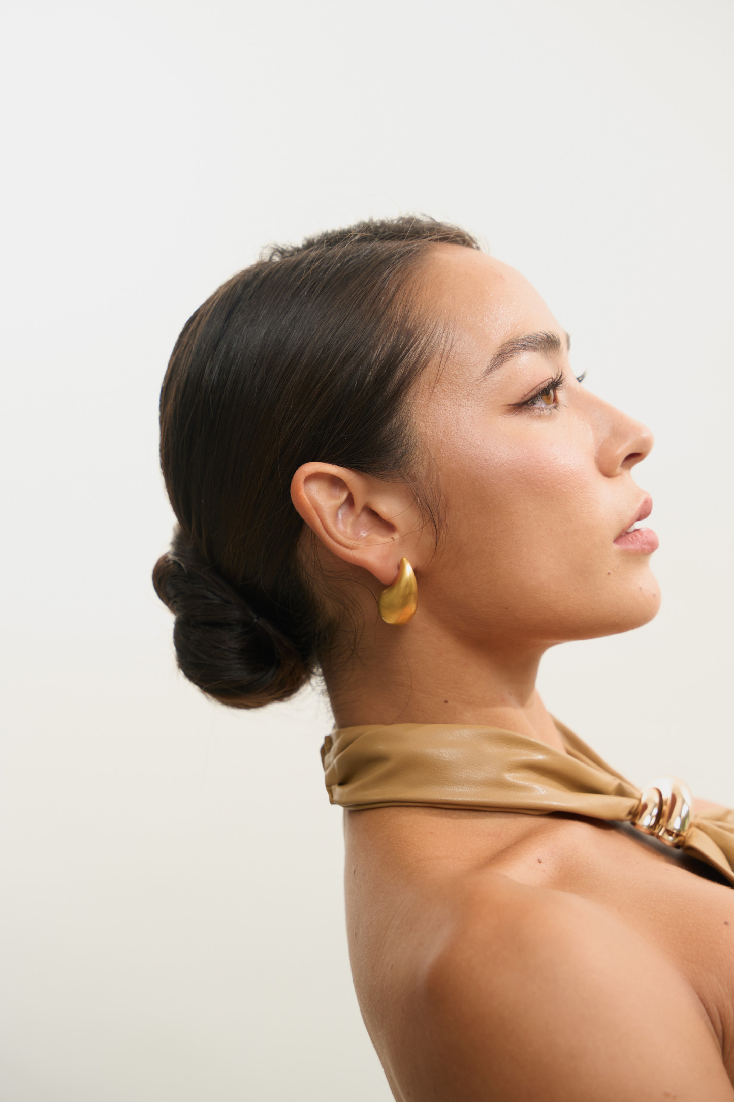Mega Droplet Matte Gold Earrings
