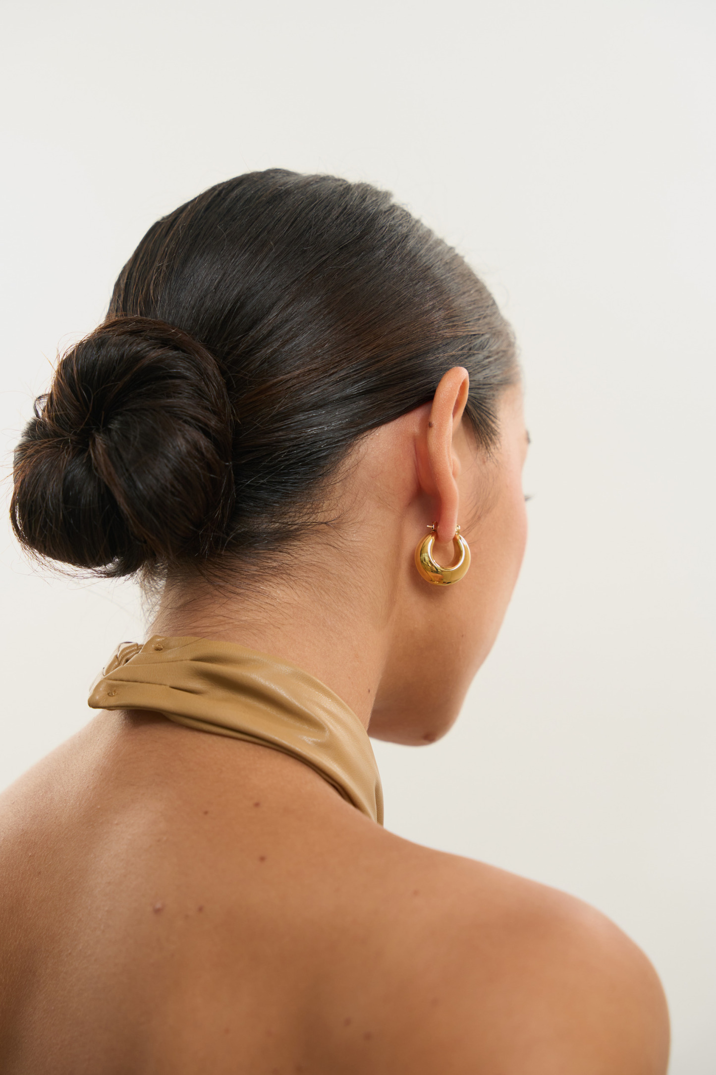 Chunky Huggie Gold Hoop Earrings