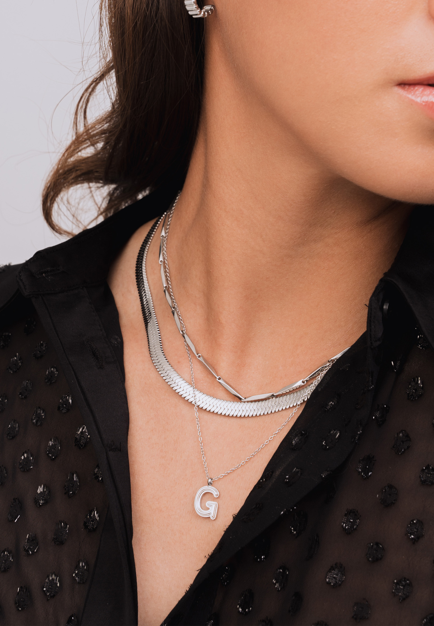 Herringbone Flat Bold Silver Chain Necklace