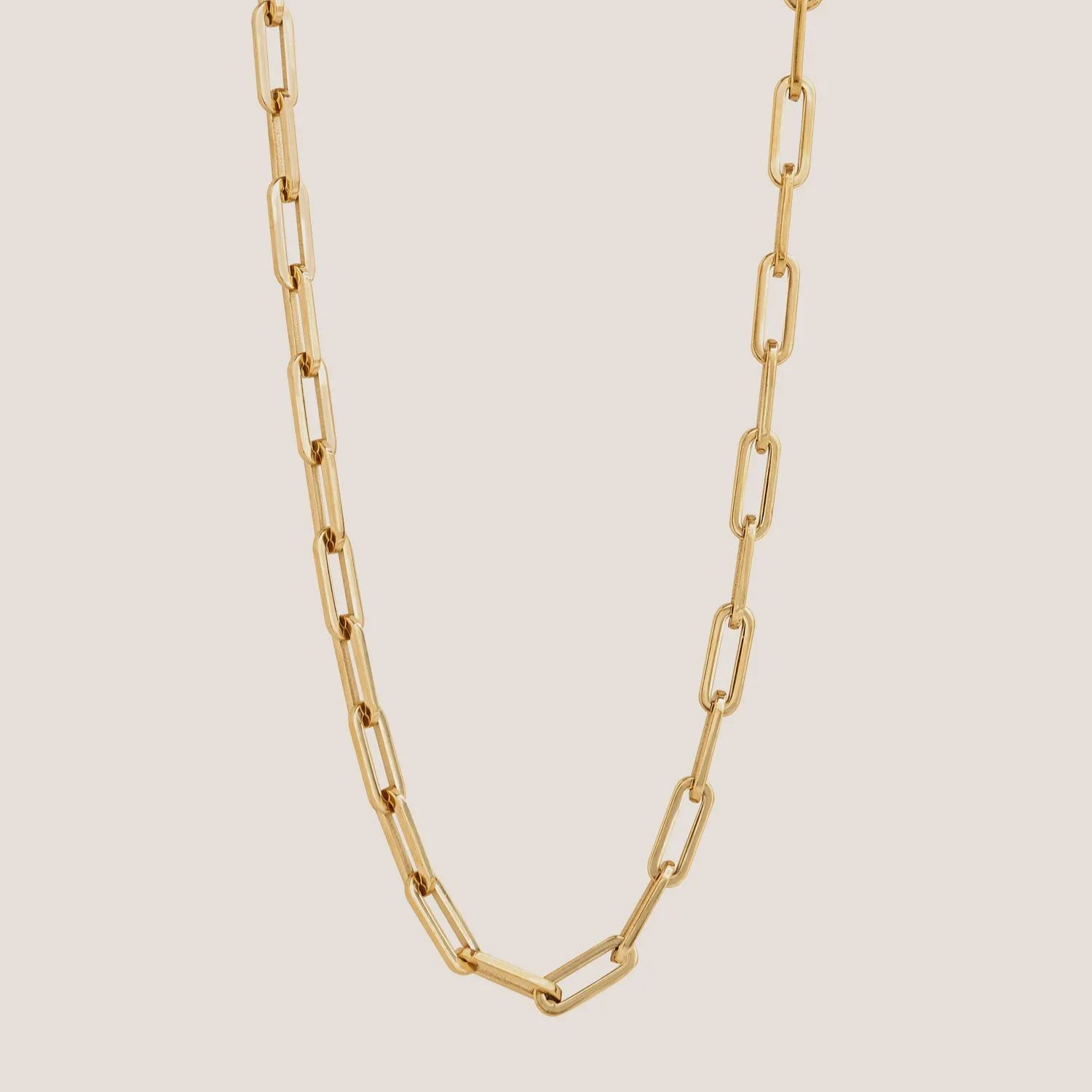 Bold Boyfriend Paperclip Gold Necklace [B-Grade]