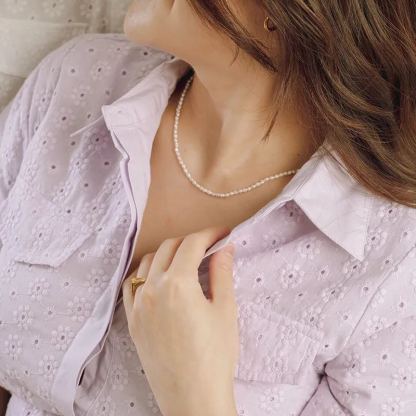 Fucata Baroque Freshwater Pearl Gold Necklace