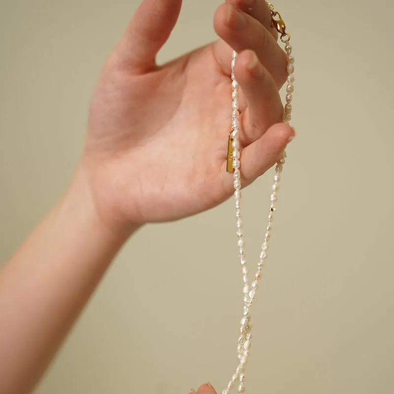 Fucata Baroque Freshwater Pearl Gold Necklace