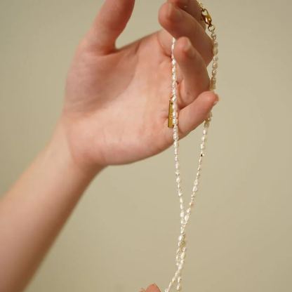 Fucata Baroque Freshwater Pearl Gold Necklace