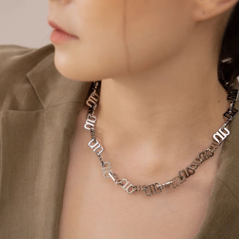Gung Iconic Silver Chain Necklace