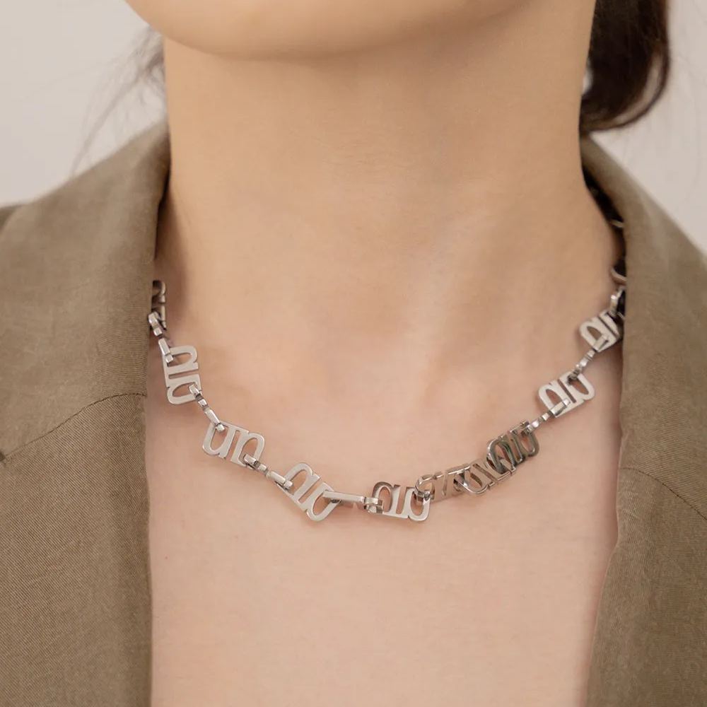 Gung Iconic Silver Chain Necklace