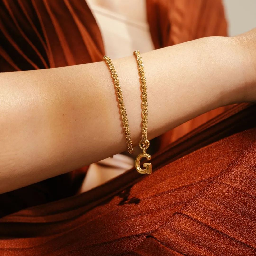 Tweed Gold Chain Bracelet