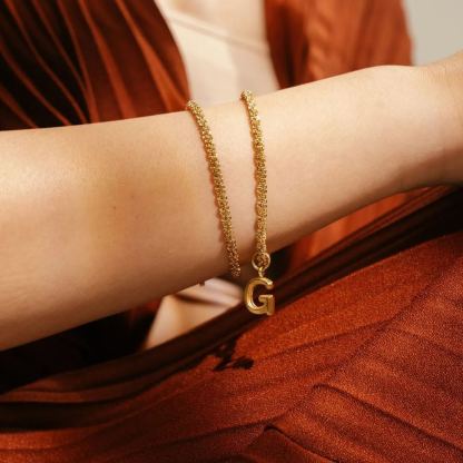 Tweed Gold Chain Bracelet