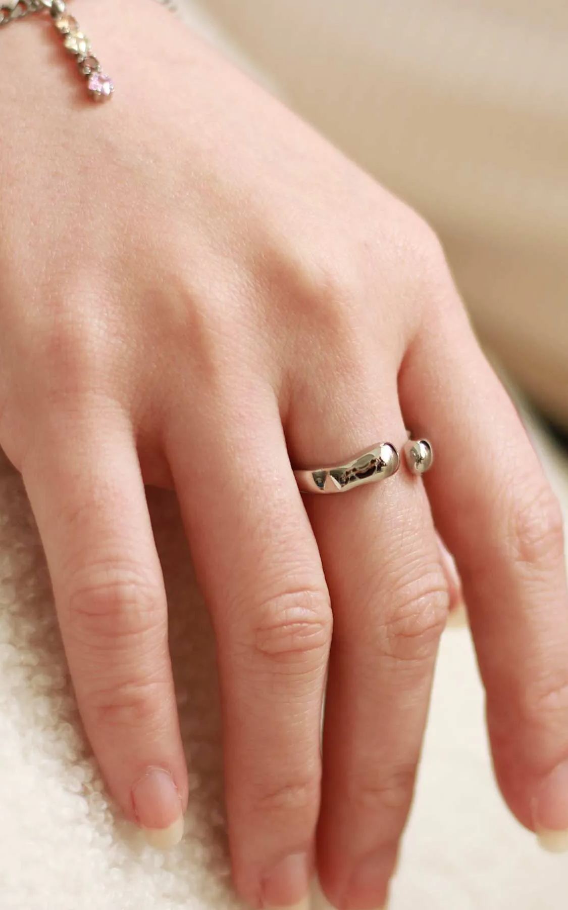Aurora Irregular Silver Ring